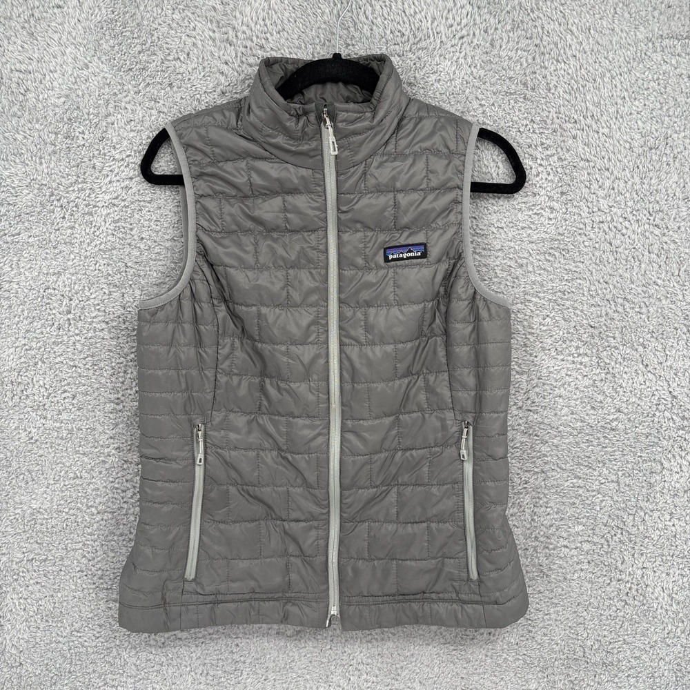 Patagonia Nano Puff Vest Size M Feather Gray Full Zip Insulated Puffer Full Zip